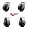 Service Caster 4'' High Temp Glass Filled Nylon Caster Set w/Roller Bearing 2 Swivel 2 Rigid, 4PK SCC-20S420-GFNRHT-2-R-2 - alternate 6